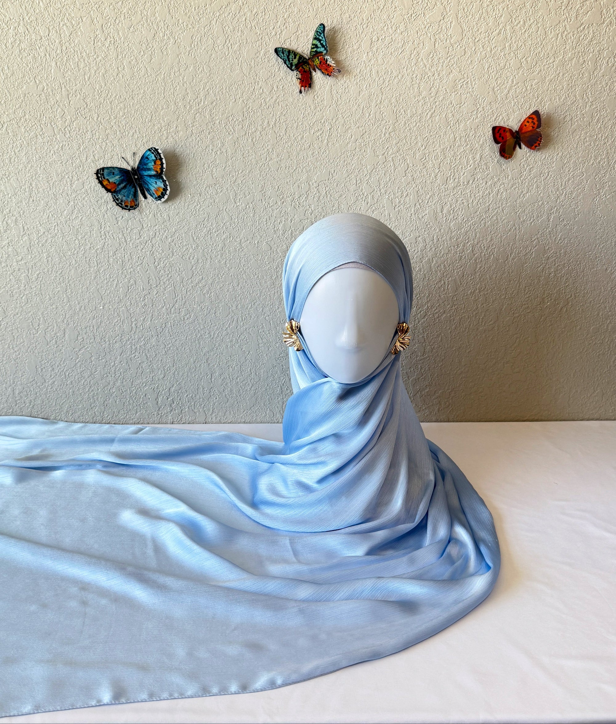♡ Crinkle Satin Hijab ♡