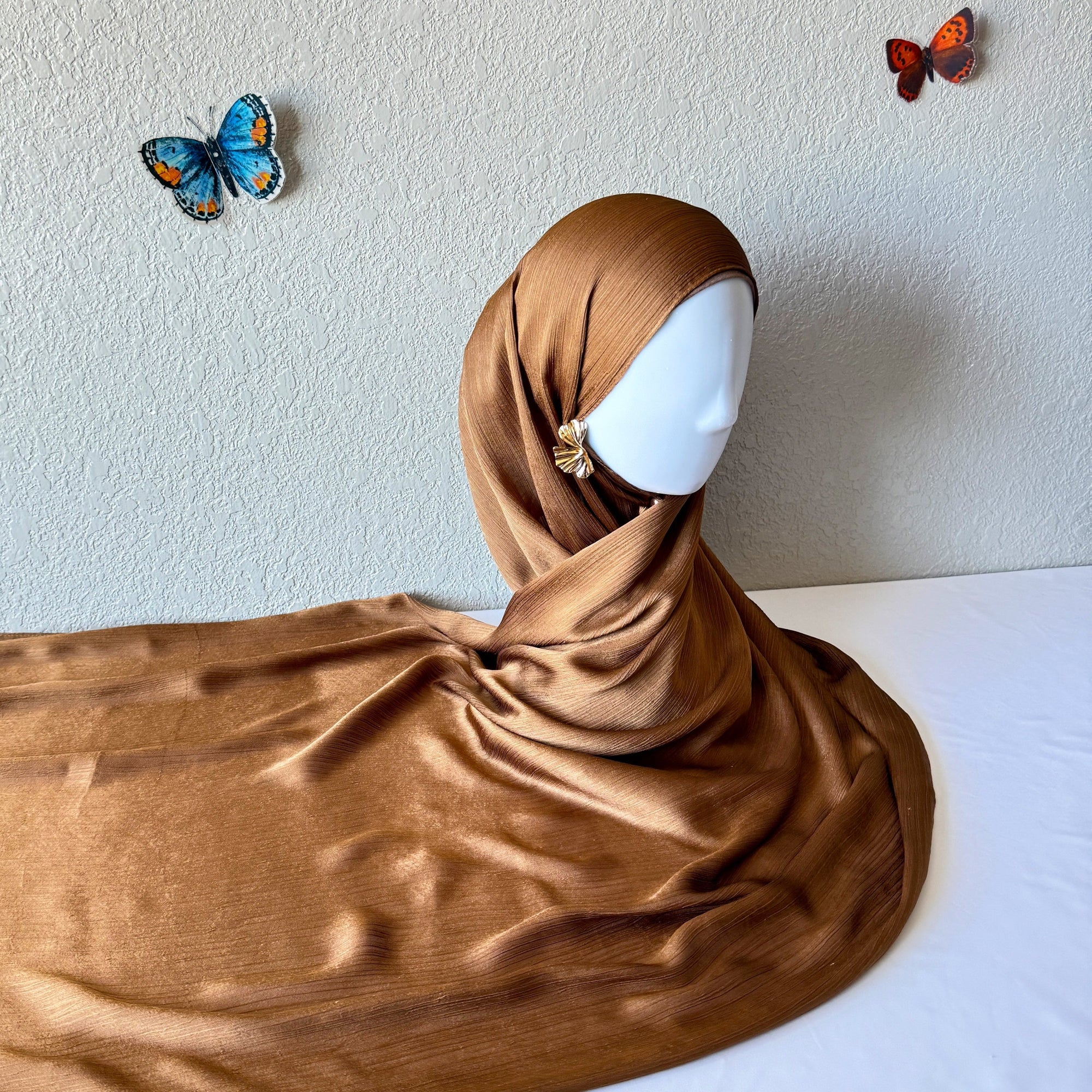 ♡ Crinkle Satin Hijab ♡