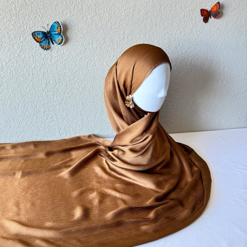 ♡ Crinkle Satin Hijab ♡