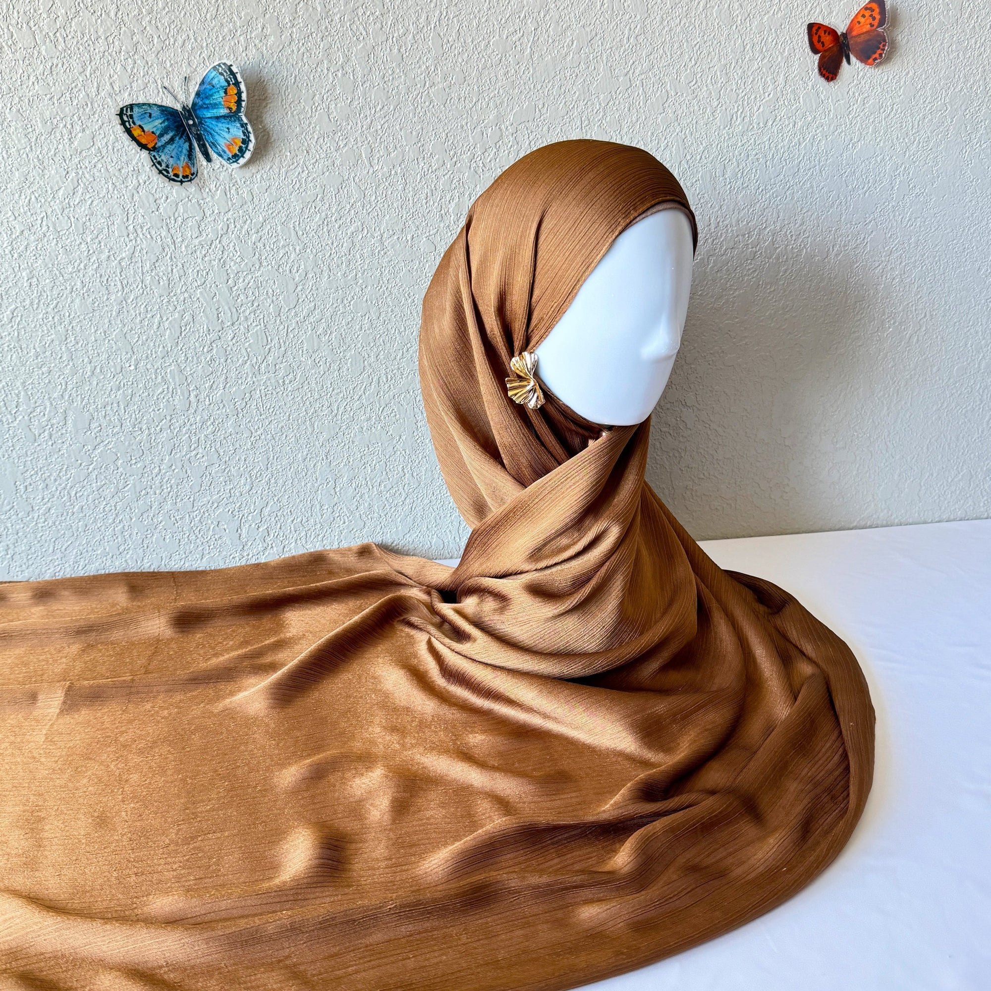 ♡ Crinkle Satin Hijab ♡