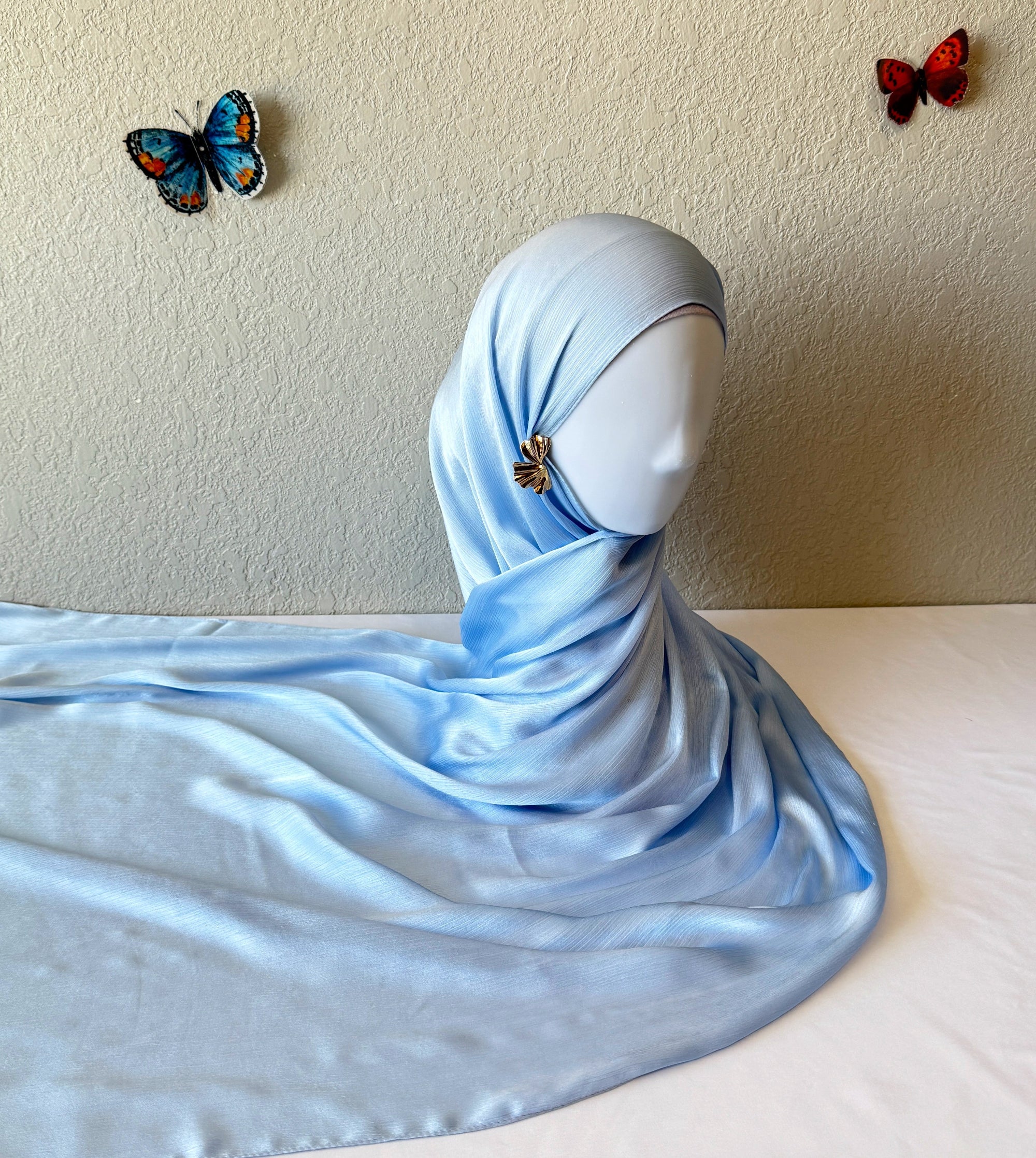 ♡ Crinkle Satin Hijab ♡