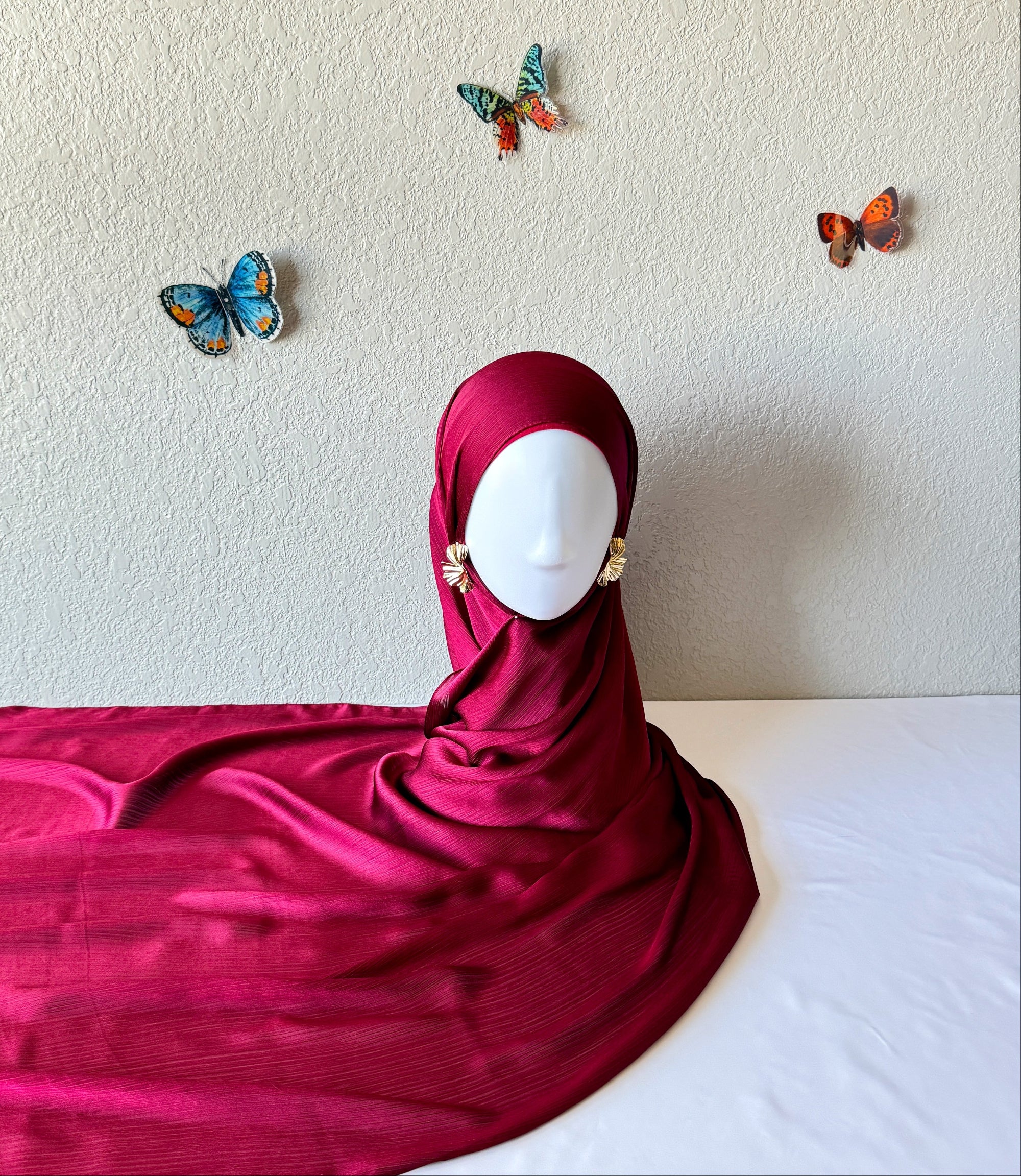 ♡ Crinkle Satin Hijab ♡
