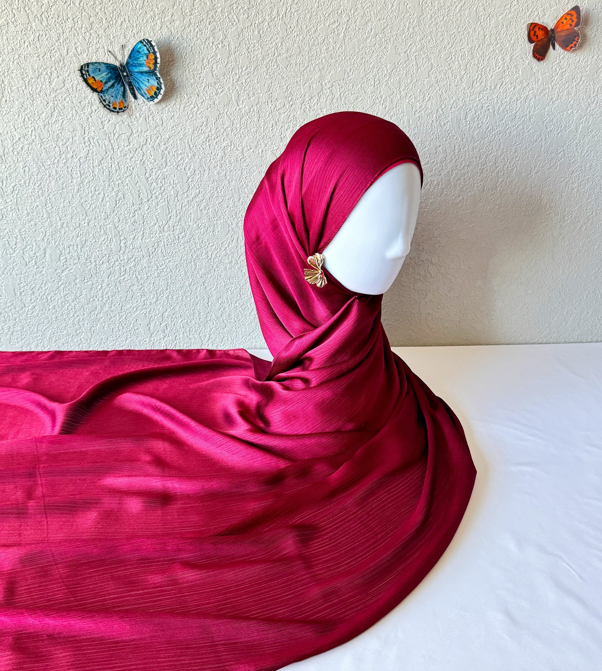 ♡ Crinkle Satin Hijab ♡