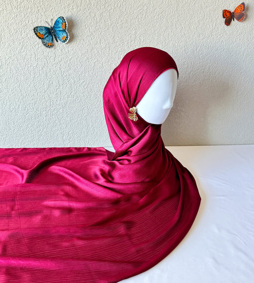 ♡ Crinkle Satin Hijab ♡