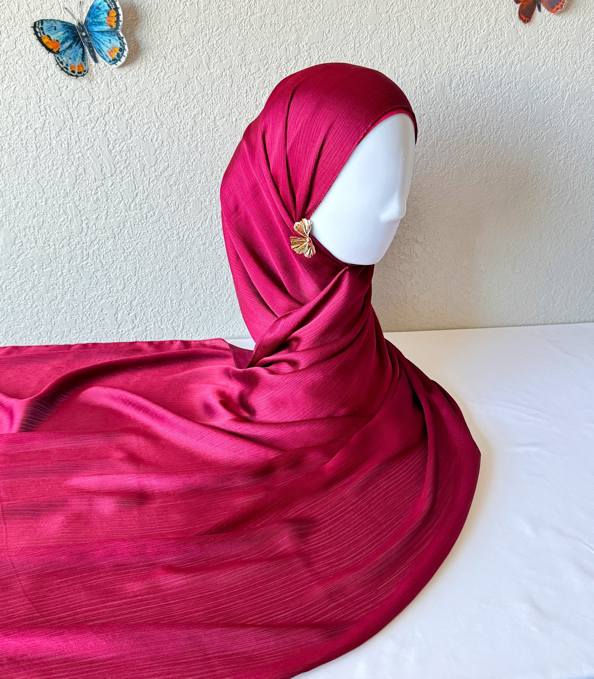 ♡ Crinkle Satin Hijab ♡